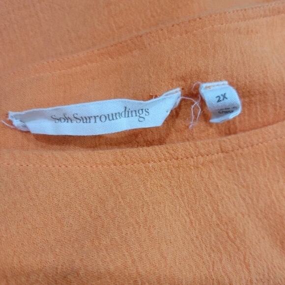 Soft Surroundings 100% Cotton Top Women's Size‎ 2x Orange Gauzey Lightweight - Picture 8 of 9